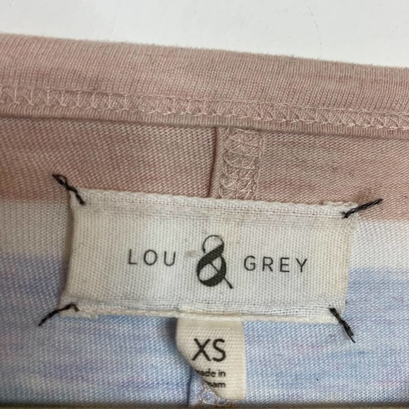 LOFT LOU & GREY long sleeve striped top soft girl baby pink blue - Picture 7 of 10